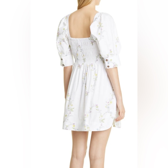 Ganni Floral organic babydoll minidress - Picture 3 of 6